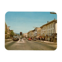 Rua principal, Danbury, CT Cartão-postal Vintage