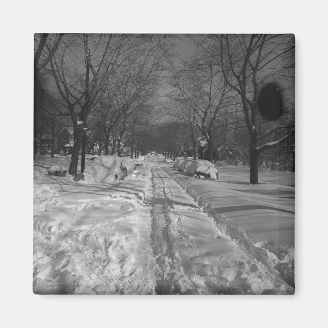 Íman Rua residencial de neve (Frente)