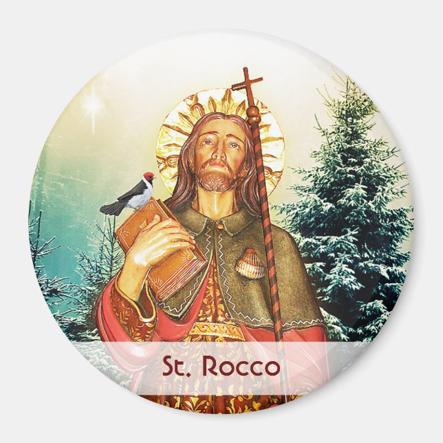 Íman Rua. Rocco - San Rocco - Ruas. Magneta redonda Roc (Frente)