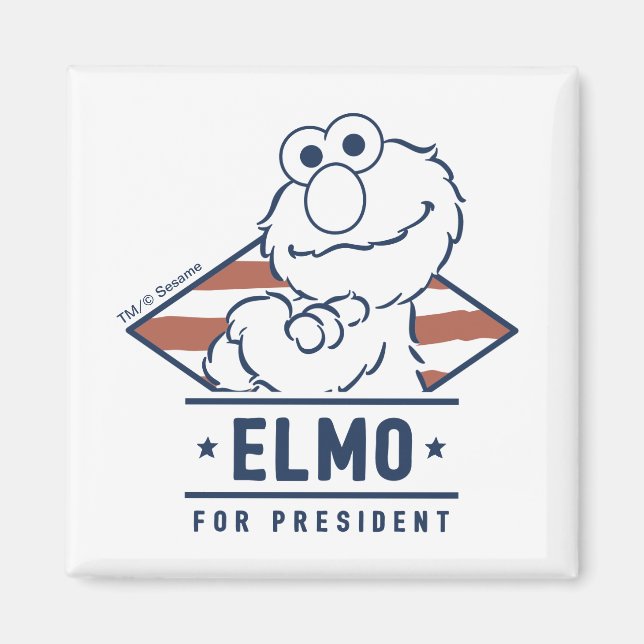 Íman Rua Sésamo | Elmo Antigo para Presidente (Frente)
