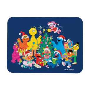 Íman Rua Sésamo Natal com toda a turma
