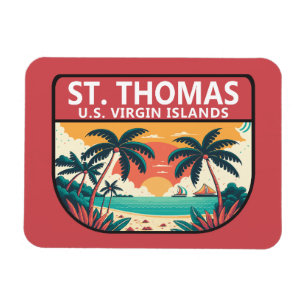 Íman Rua Thomas Ilhas Virgens Americanas Retro Emblem