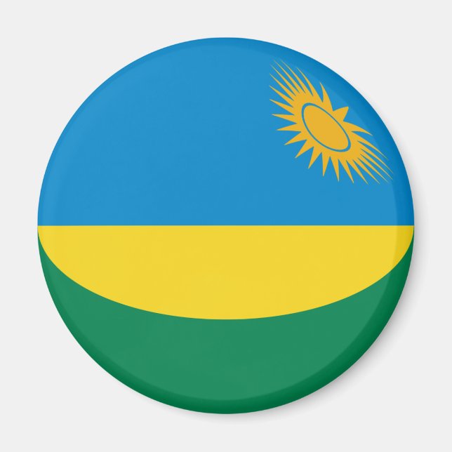 Íman Ruanda Fisheye Flag Magnet (Frente)