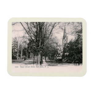 Íman Ruas Amplas, Banco Vermelho, Estilo Vintage NJ 190