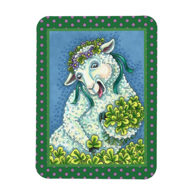 ÍMAN  RUAS. DIA DE PATRICK IRISH EWE, SHEEP & SHAMROCKS (Vertical)