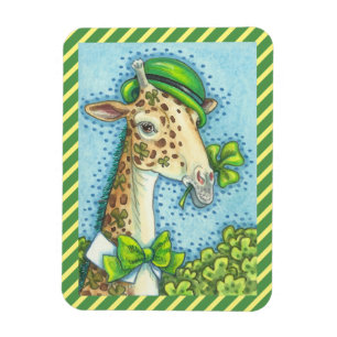 ÍMAN RUAS. DIA DE PATRICK, IRLANDÊS LEPRACHAUN GIRAFFE