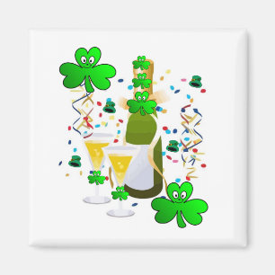 Íman Ruas Felizes. O Dia de Patrick Magnets Shamrock Wi