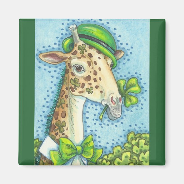 Íman RUAS. PATRICK DAY IRISH GIRAFFE MAGNET Square (Frente)