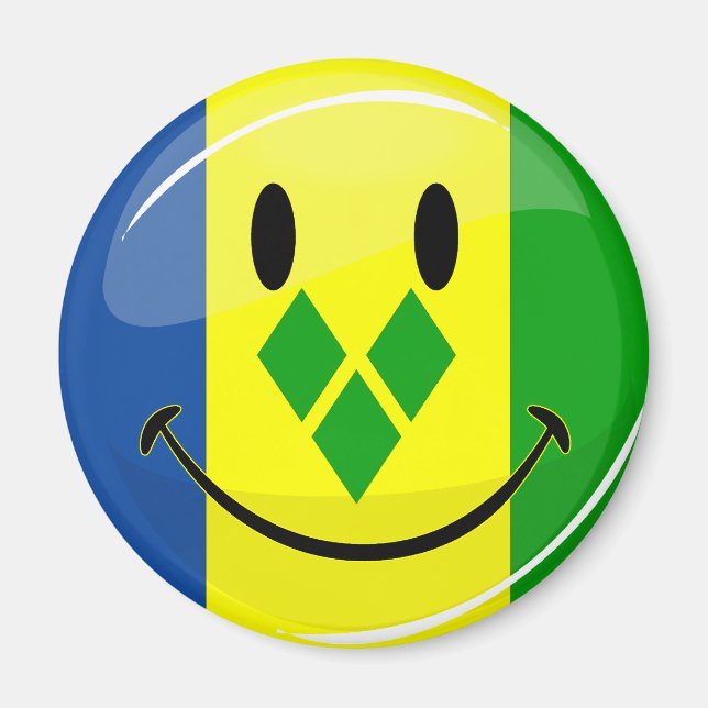 Íman Ruas sorridentes, bandeira de Vincent e Granadinas (Frente)