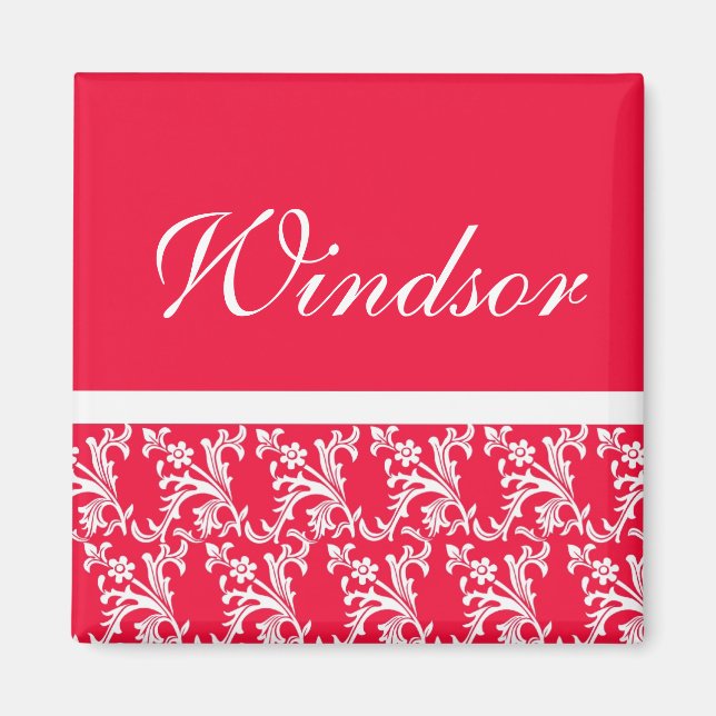 Íman Ruby Red Custom Wedding Magnets (Frente)