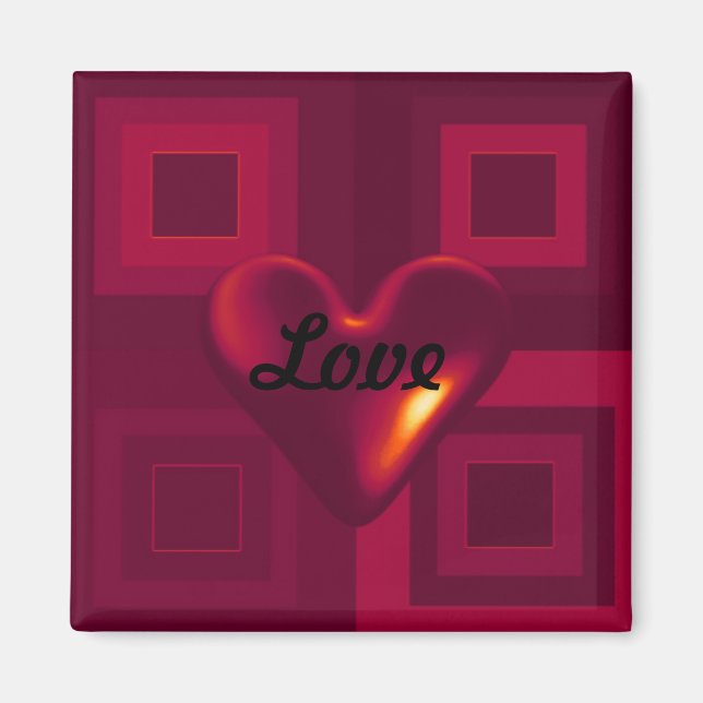 Íman Ruby Red Puffy Heart (Frente)