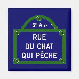 Íman Rue du Chat qui Peche, Paris Street Sign
