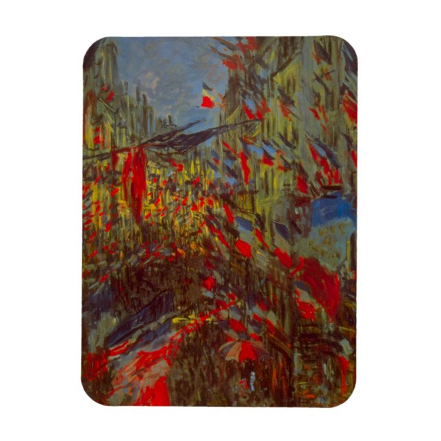 Íman Rue Montorgueil com Bandeiras por Claude Monet (Vertical)