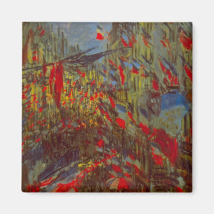 Íman Rue Montorgueil com Bandeiras por Claude Monet