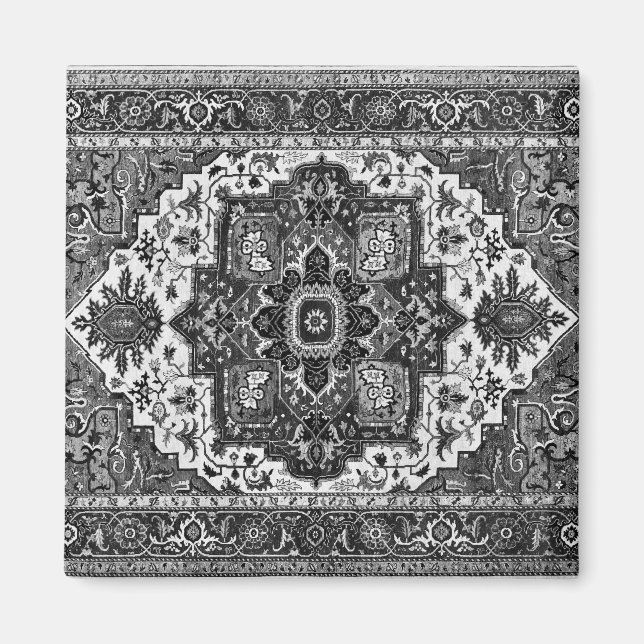 Íman RUG PERSA - Preto e Branco (Frente)