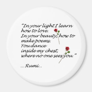 Íman Rumi Love Quote Magnet Round