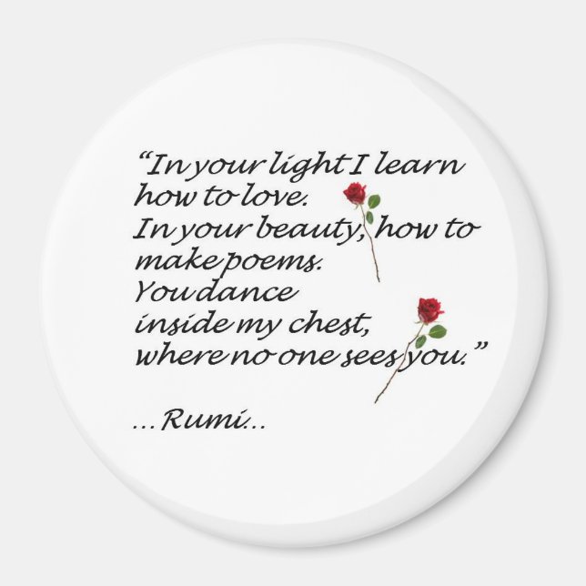 Íman Rumi Love Quote Magnet Round (Frente)