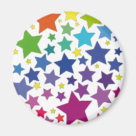 Íman runder Magnet mit bunten Sternen