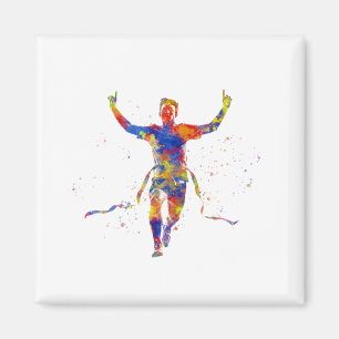 Íman Runner de linha de término de aquarela