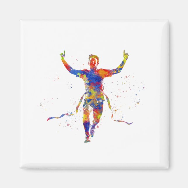 Íman Runner de linha de término de aquarela (Frente)