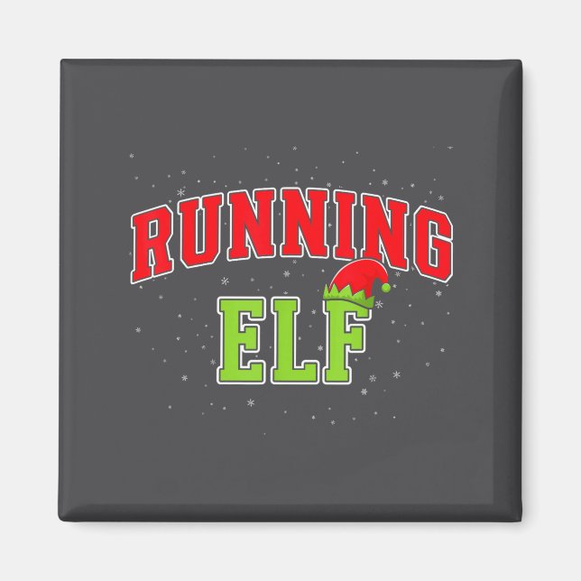Íman Running Elf Christmas Family Matching Group Xmas R (Frente)