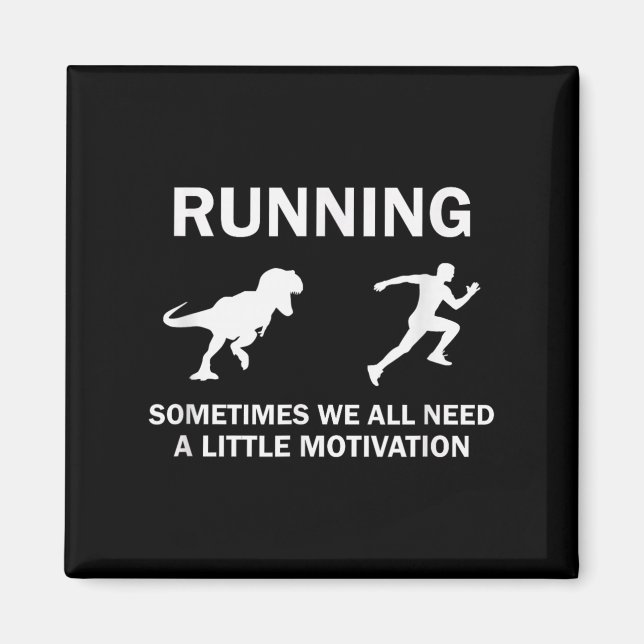 Íman Running Motivation Raptor Chase Funny Dinosaur  (Frente)
