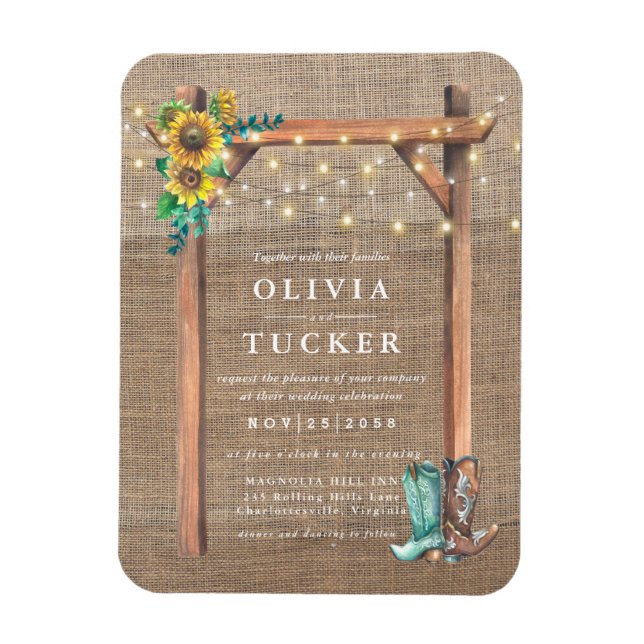 Íman Ruptura Rústica Madeira Convite de casamento de gi (Vertical)