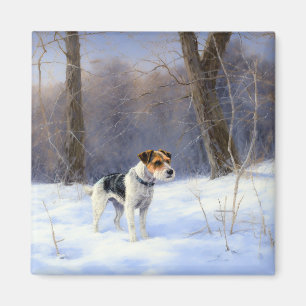 Íman Russell Terrier Deixe-o nevar no Natal
