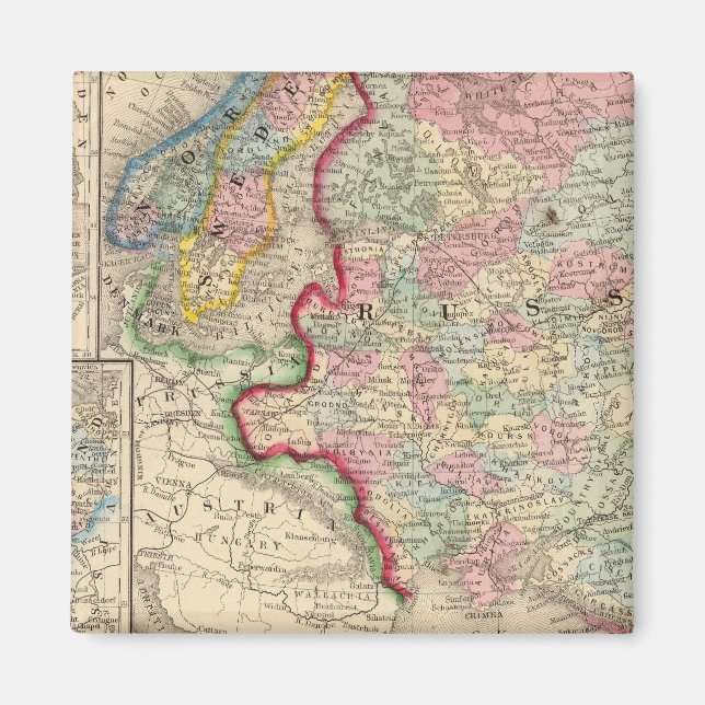 Íman Rússia, Suecia, Mapa da Noruega por Mitchell (Frente)