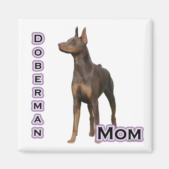 Íman Rust Doberman Mãe 4 - Magnet (Frente)