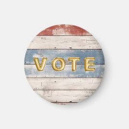 Íman Rustic Americana Wood Plank Vote