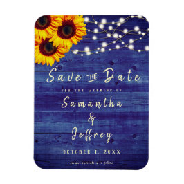 Íman Rustic Fall Sunflower Weding Blue Salvar a Data