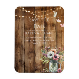 Íman Rustic Floral Blossoms Save the Date Invitation 