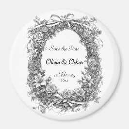Íman Rustic Floral Wreath, Salve a Data