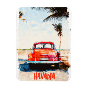 Íman Rustic Havana Cuba Viagens vintage Watercolor