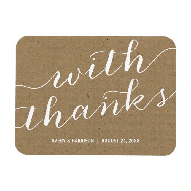 Íman Rustic Kraft Paper Weding Favor (Horizontal)