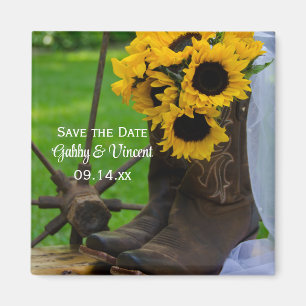 Íman Rustic Sunflower Cowboy Boots Salva Data