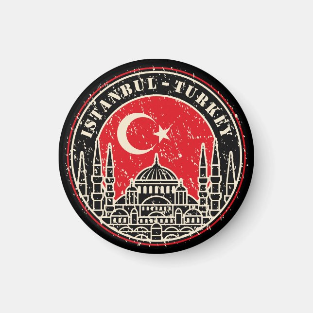 Íman Rustic Vintage Istambul Cidade da Turquia (Frente)