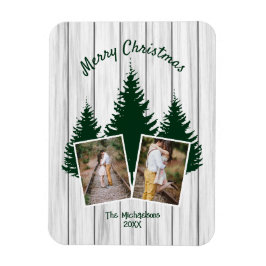 Íman Rustic Woodland Christmas Photo