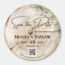 Rústica Madeira Salva Data Sem Foto Código QR