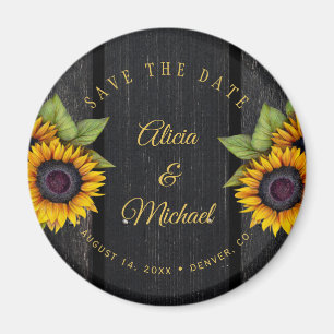 Íman Rústico girassol latido de madeira casada salva da