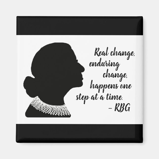 Íman Ruth Bader Ginsberg Silhuette Change Quote Magnet (Frente)