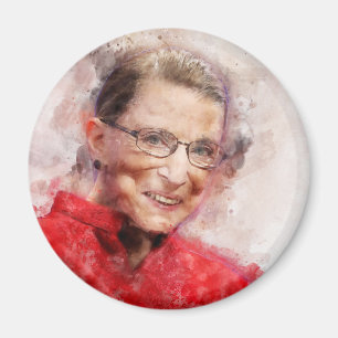 Íman Ruth Bader Ginsburg Smiling Watercolor Retrato R