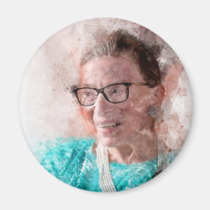 Íman Ruth Bader Ginsburg Smiling Watercolor Retrato T