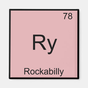Íman Ry - Símbolo de Elemento de Química Rockabilly F