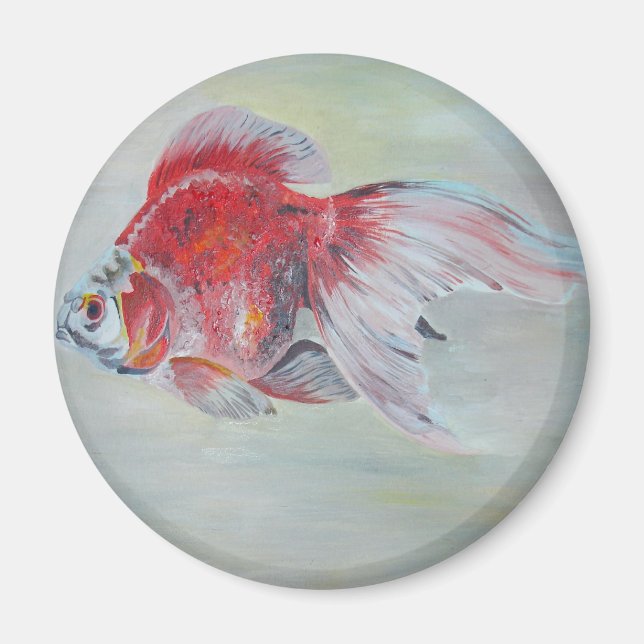 Íman Ryukin Goldfish — Pintura em acrílico (Frente)