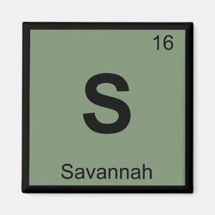 Íman S - Savannah Georgia City Chemistry Mesa Periódic