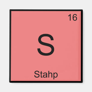 Íman S - Stahp Símbolo de Elemento Químico Camiseta Mem