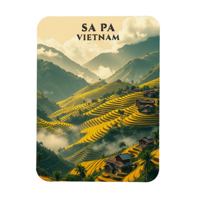 Íman Sa Pa Vietnam Viagem de Arroz Terráqueos Montanha (Vertical)