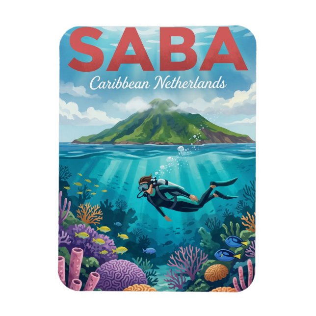 Íman Saba Caribe Neerlandês (Vertical)